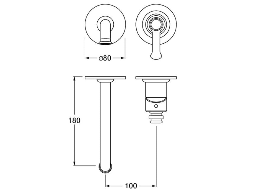 Однорычажный смеситель для раковины с 2 отверстиями без слива CRISTINA Rubinetterie Маяк ARCH-00115728 - Вид №2