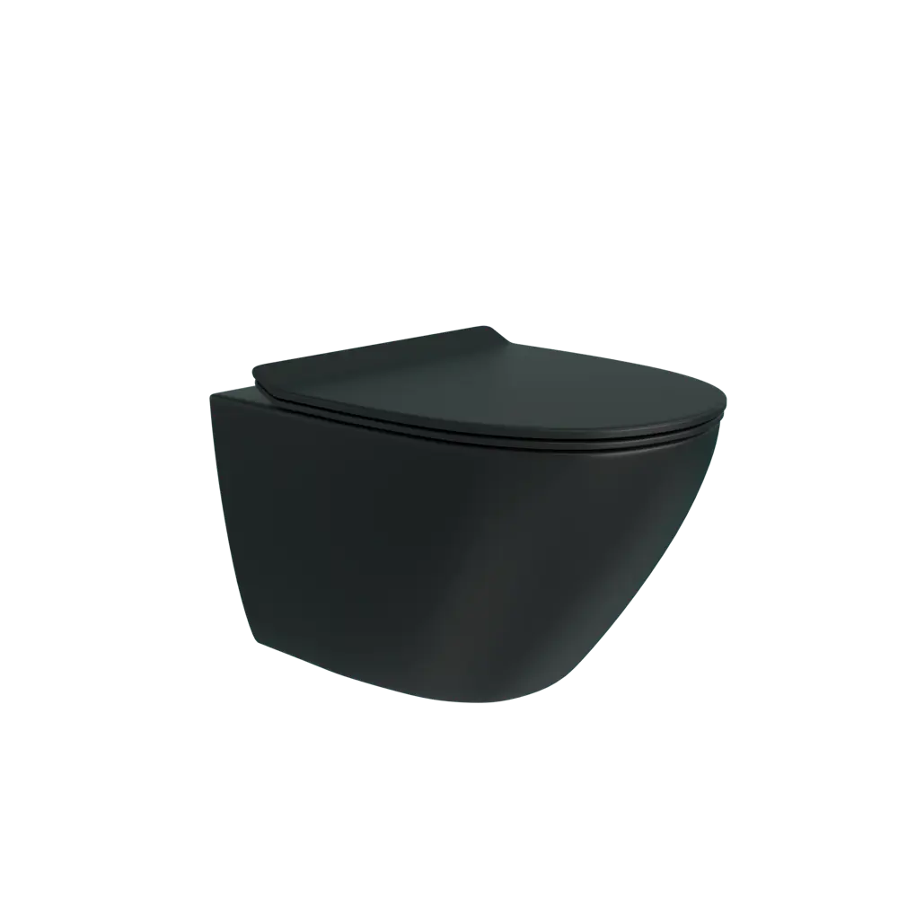 TEYMI Black Tornado - подвесной унитаз с микролифтом и безободковой конструкцией 89436765 STLM-1571974