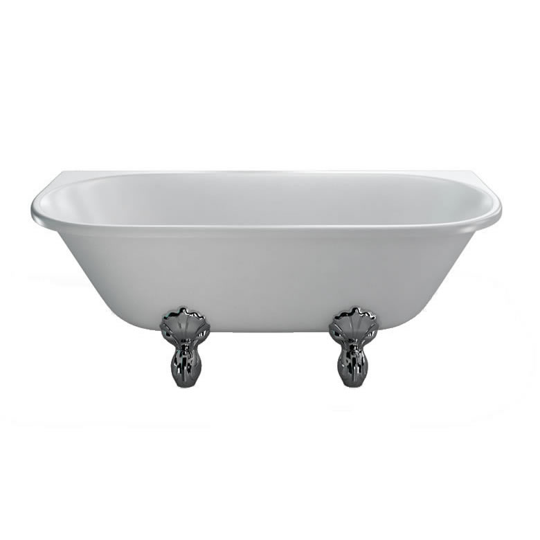 Burlington Традиционная ванна на ножках Avantgarde 1700 с приставной стенкой с ножками Luxury Arc в белом цвете L2W T12D 