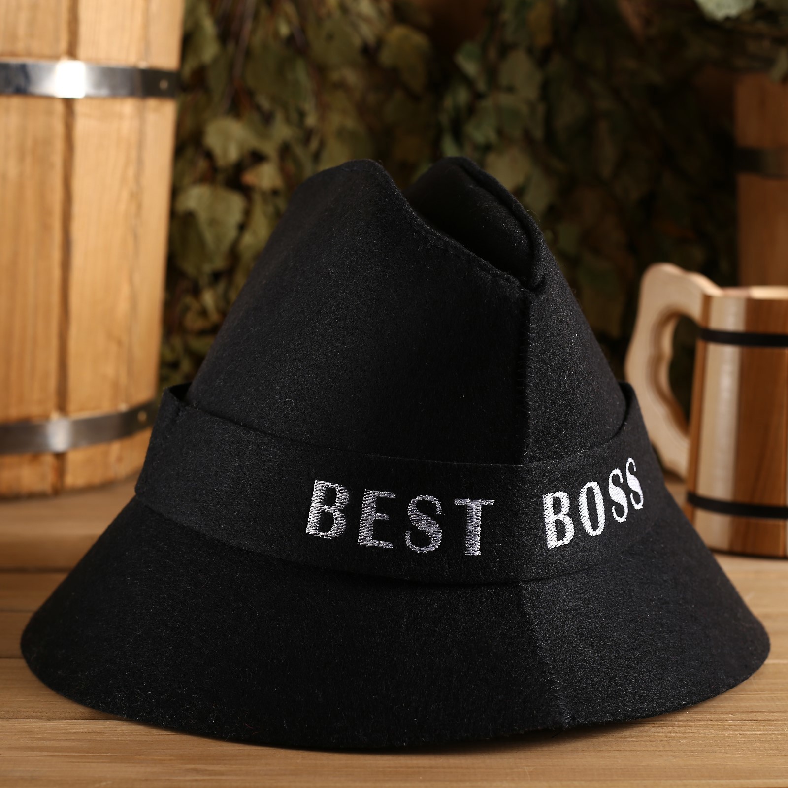 90254011 Шапка банная "Best Boss", экофетр STLM-0151606 ДОБРОПАРОВЪ