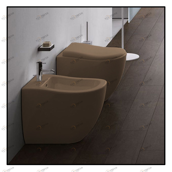 FLVAAV Приставной унитаз напольный Бежевый Ceramica Cielo FLUID Италия