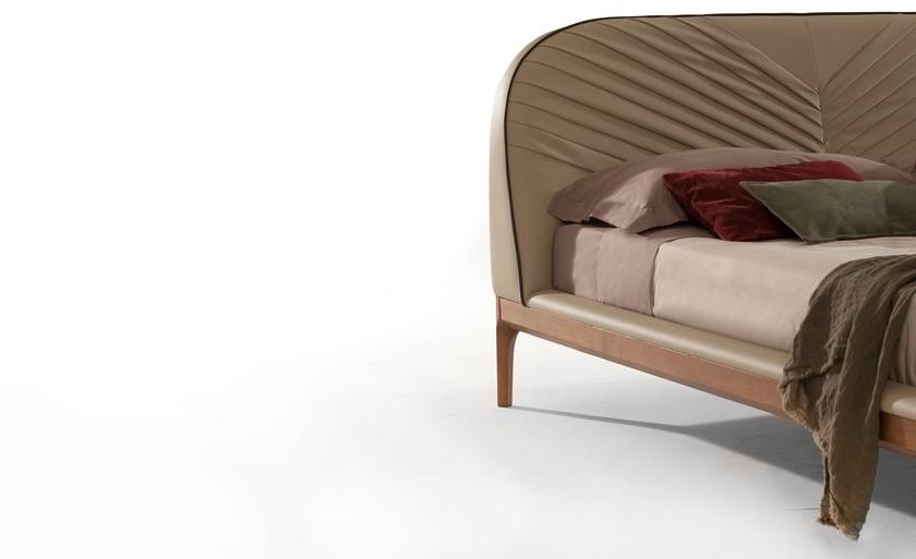 Tonin Casa Двуспальная кровать из кожи с обитым изголовьем sun-id-1487382 - Вид №1