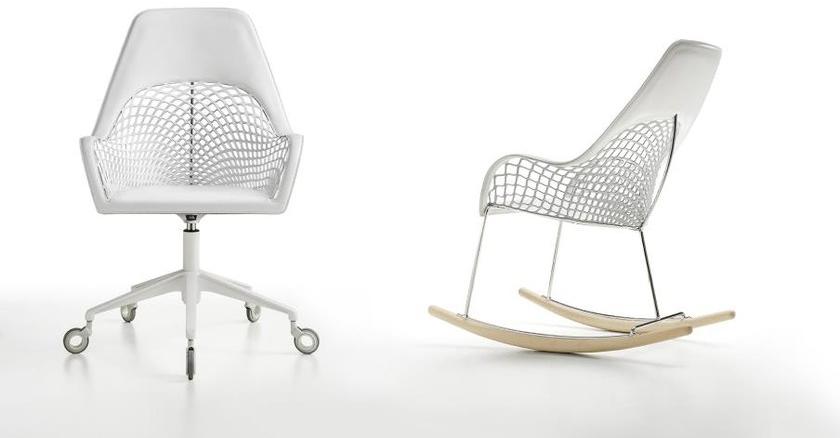 Midj Офисное кресло в коже с 5 спицами на колесах Guapa sun-id-1382786 - Вид №1