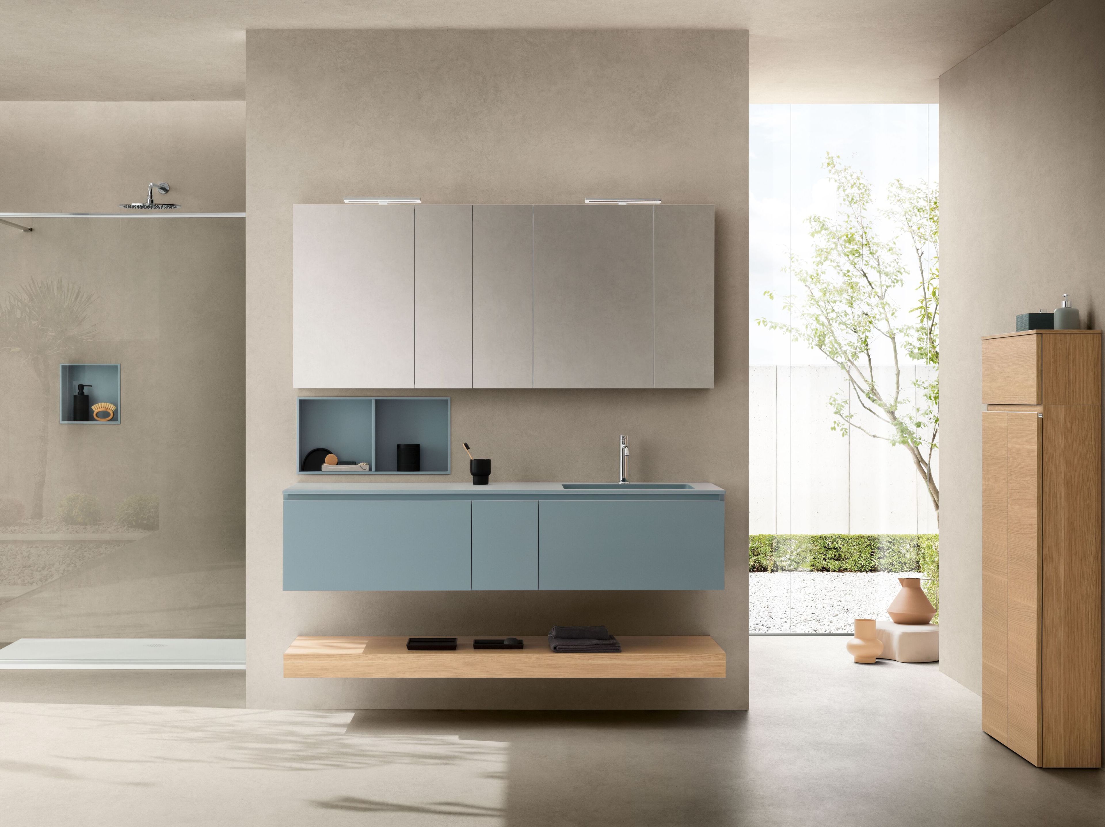 Подвесной умывальник из термо текстурированного и матового лака ARBLU Dress System ARCH-00121577