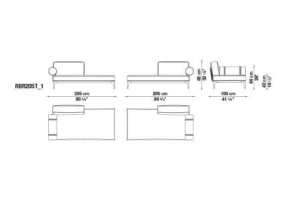 Ткань сад шезлонг B&B Italia Outdoor смородина ARCH-00129476 - Вид №24