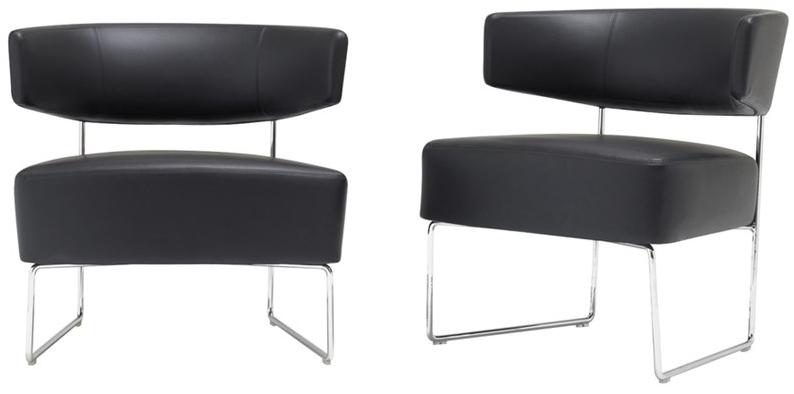 Andreu World Кресло с салазками, обитое кожей Tauro Bu4203 - Вид №3