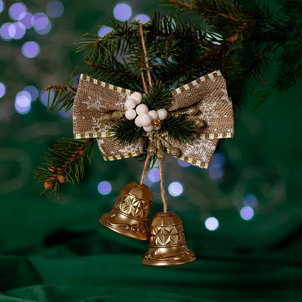 84884207 Новогоднее украшение Колокольчики 15x15 см цвет золотой STLM-0950995 Santreyd 