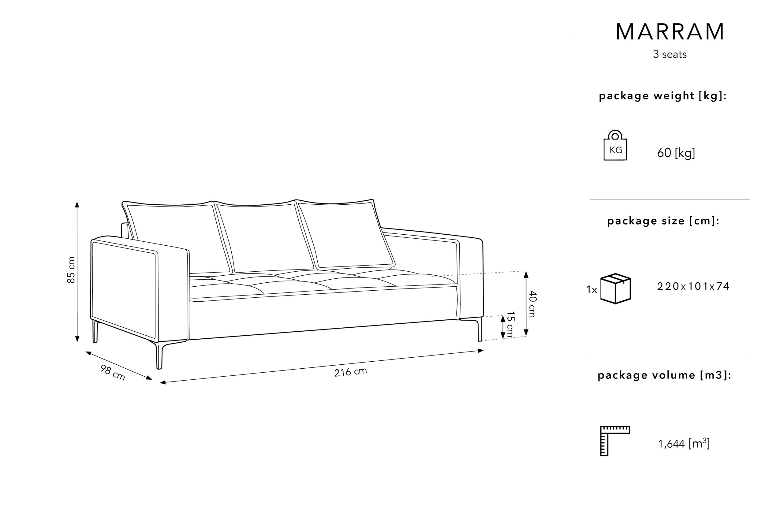 2000983247803 Диван KENNETH COBONPUE Marram  - Вид №2