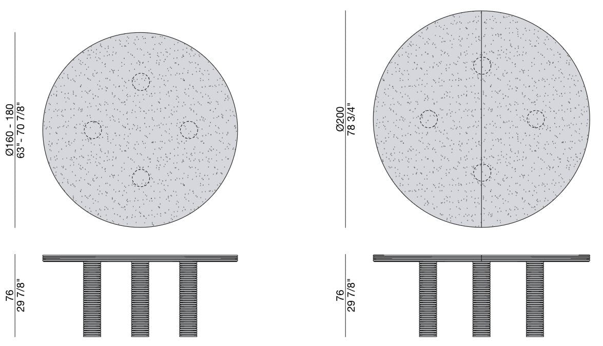 Круглый стол из мрамора и грецкого ореха Porada Soul ARCH-00120385