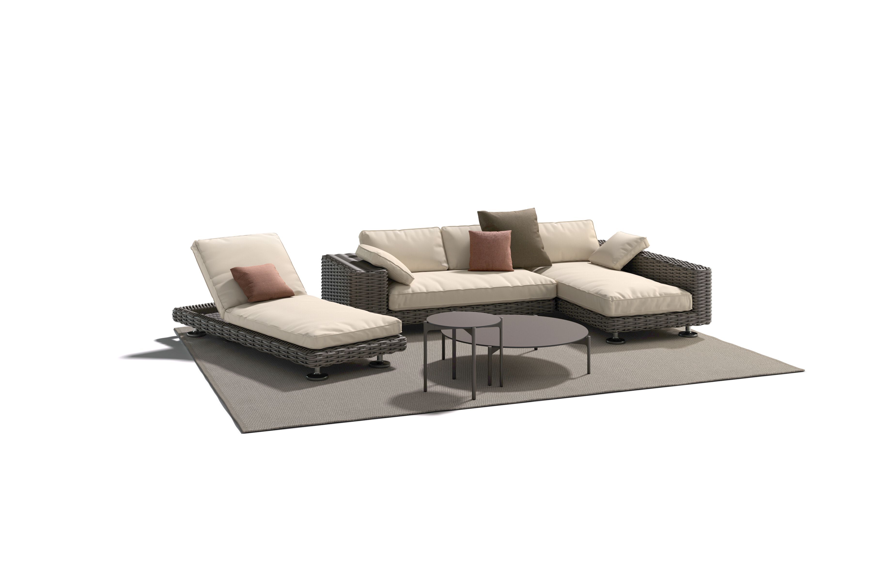 Круглый алюминиевый журнальный столик с порошковым покрытием HPL Top DEDON IZON ARCH-00138838