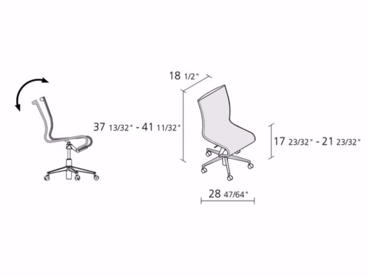 Регулируемое по высоте вращающееся офисное кресло с колесами Alias рамка ARCH-00129661 - Вид №1