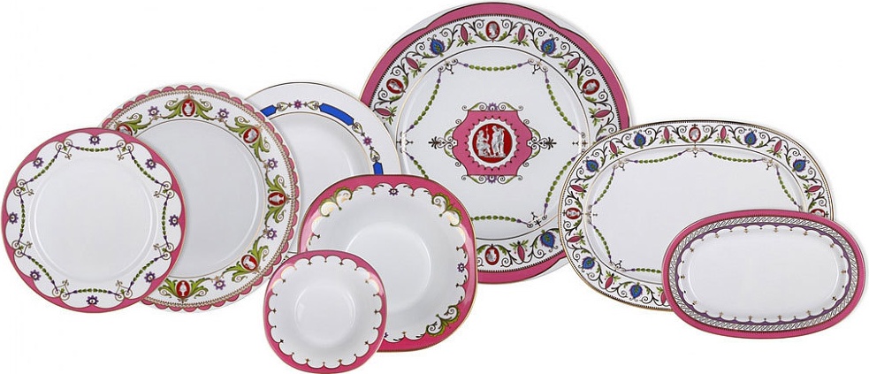 10606550 Императорский фарфоровый завод Сервиз столовый 6/24 "Камеи" "Европейская-2" Фарфор твердый 
