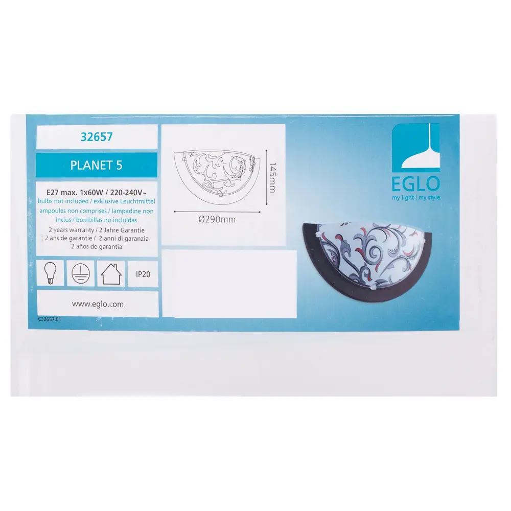 Бра Planet 1xE27x60 Вт, цвет чёрный 18504240 STLM-2066679 Eglo  - Вид №3