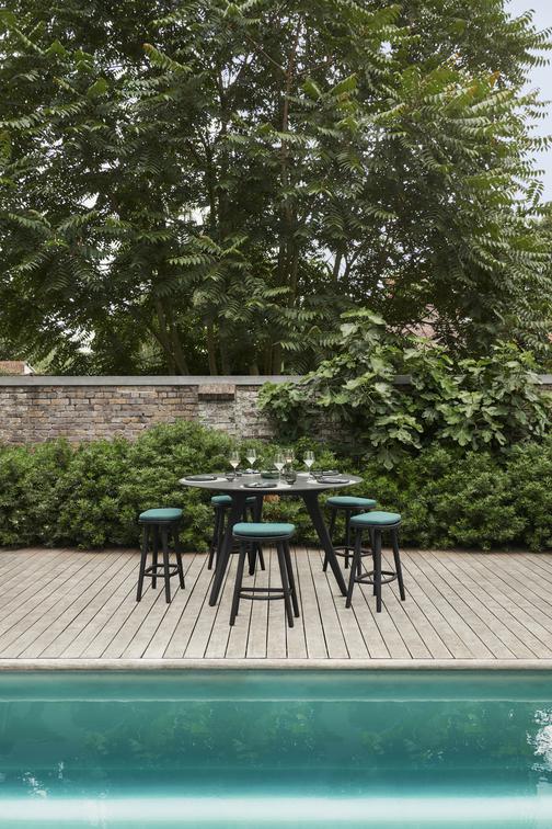 MNST981 Обеденный стол teak nero ⌀100см Manutti Torsa - Вид №9