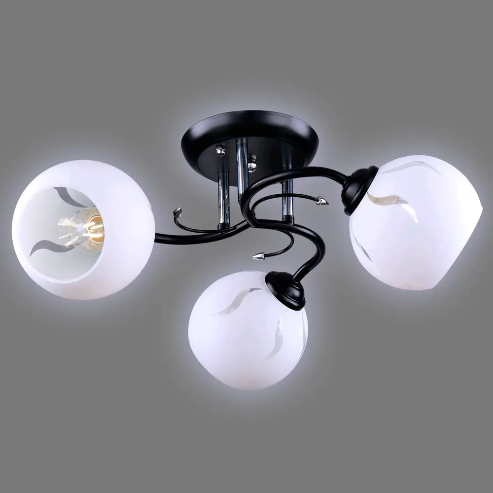 Люстра потолочная Рассвет 3 лампы 9 м² цвет белый КЛЮЧНИК STLM-2138839 - Вид №4