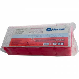 SRH010 Профессиональная нецарапающая мочалка для деликатных поверхностей, красная пена, белое волокно, 10 шт. в упаковке Merida