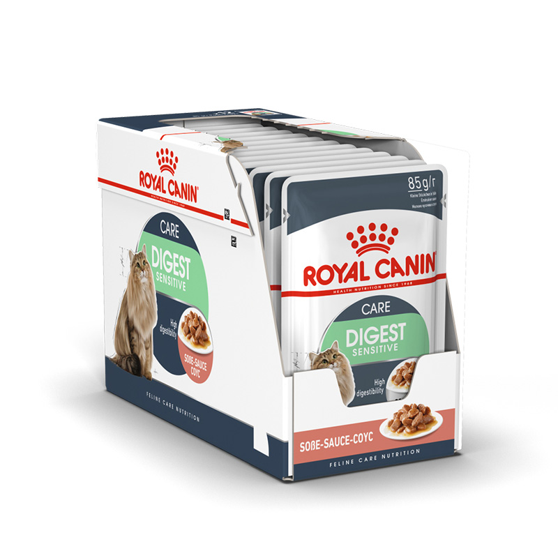 Т0055054*24 Корм для кошек Digest Sensitive с чувствительным пищеварением мясо в соусе пауч 85г (упаковка - 24 шт) ROYAL CANIN 