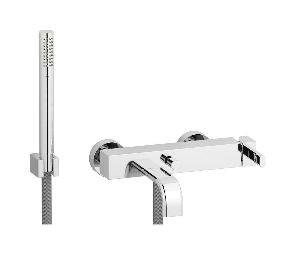 Настенный смеситель для ванной в комплекте с душевым гарнитуром WE ARE IB aa323np_22 Chrome Superbox 