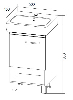 У76064 Тумба Tera 50Н 1д. Дуб Сонома 1 Marka TERA - Вид №7