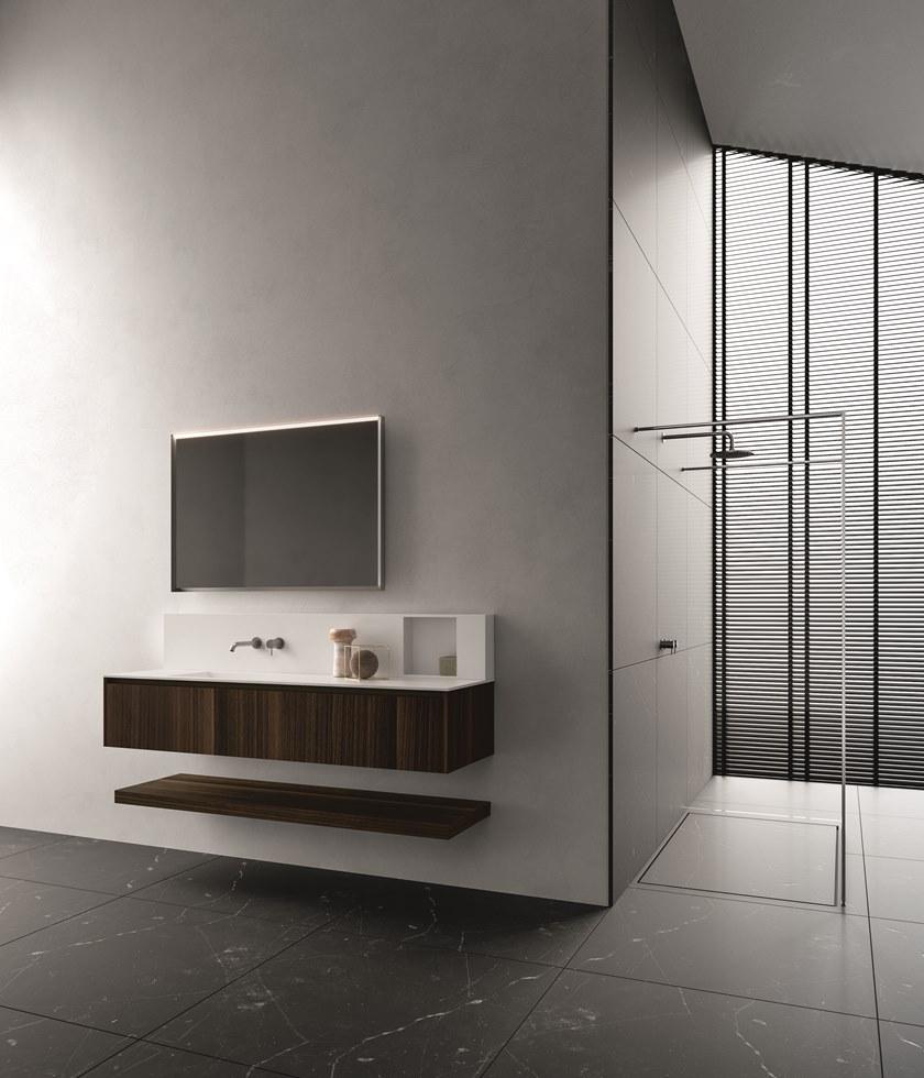 Cerasa Подвесная тумба под умывальник из фанерованной древесины с ящиками Nerolab sun-id-1413382 - Вид №3