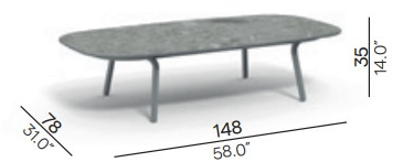 MANUTTI Прямоугольный керамический садовый столик Minus sun-id-1376924 - Вид №1