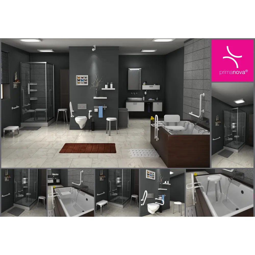 Поручень для ванны Primanova 135 градусов 60x60 см цвет белый 82454833 STLM-2081780 группа безопасности - Вид №4