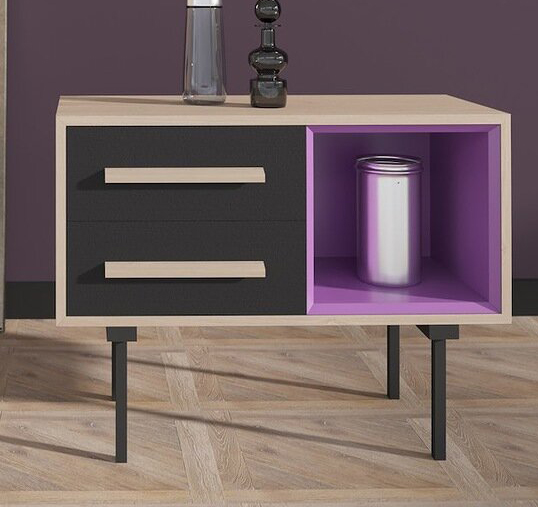 Тумба с ящиками черно-фиолетовая Twin BRAGIN DESIGN  256520 Бежевый  - Вид №1