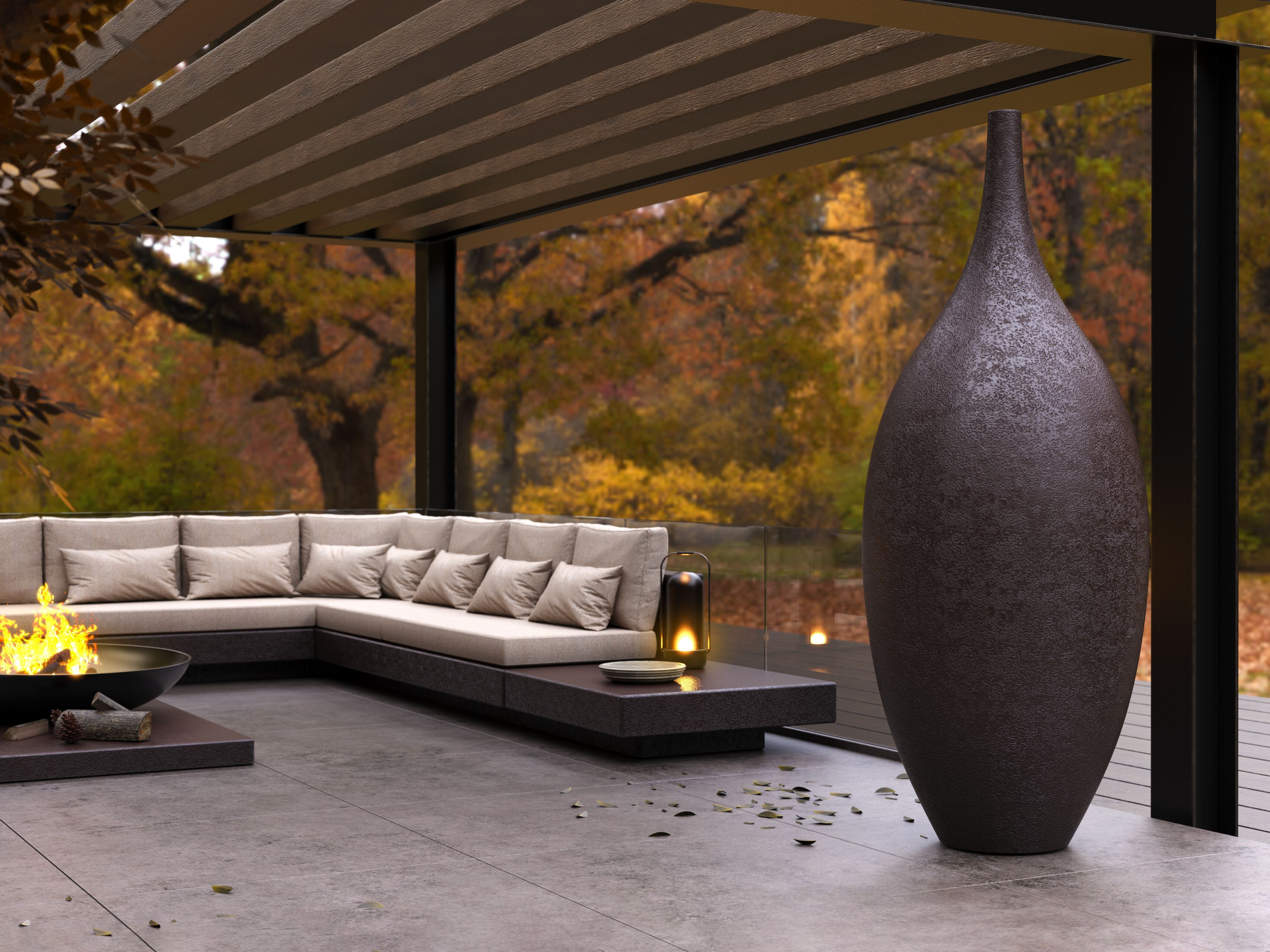 Высокий садовый горшок из стекловолокна GANSK GENTLE ARCH-00077531 - Вид №2