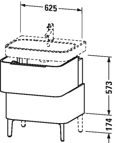 H2637201111 Тумбочка напольная Happy D.2 #H26372 625 x 480 мм Кашемировый дуб Duravit - Вид №1