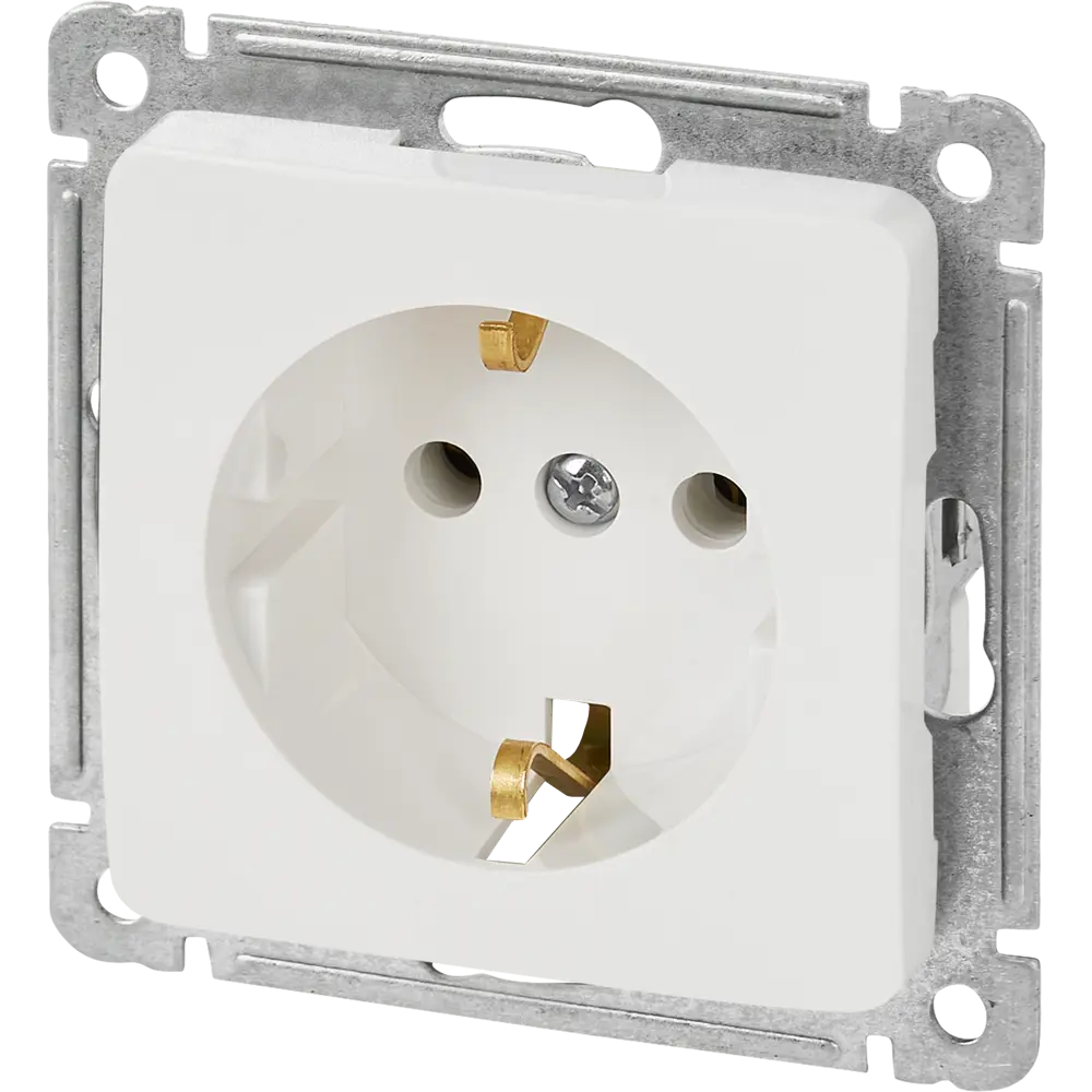 Розетка встраиваемая Hegel Мастер с заземлением цвет белый STLM-2110604 - Вид №1