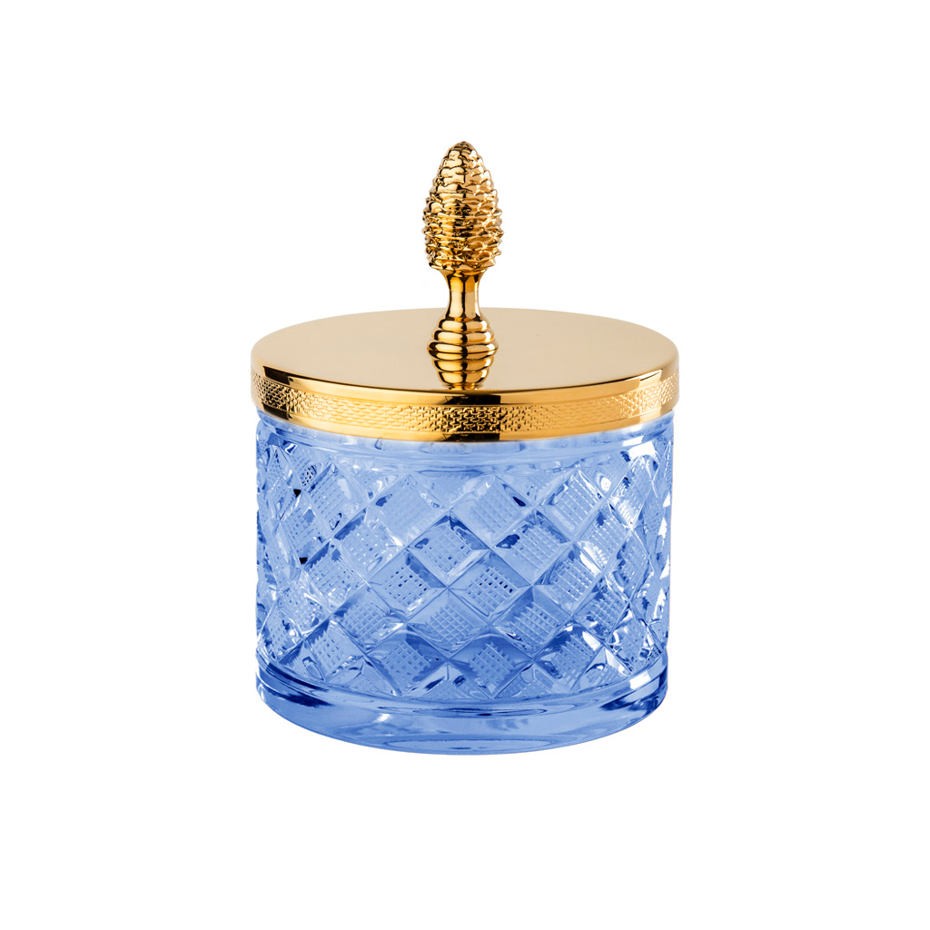 FS09C-624 FS09C-624 Большая банка с Q-наконечником, ручка из сосны ЛОСАН РАЗМЕР КРИСТАЛЛ Cristal & Bronze CRISTAL TAILLE “LOSANGE” CISELÉ  - Вид №1