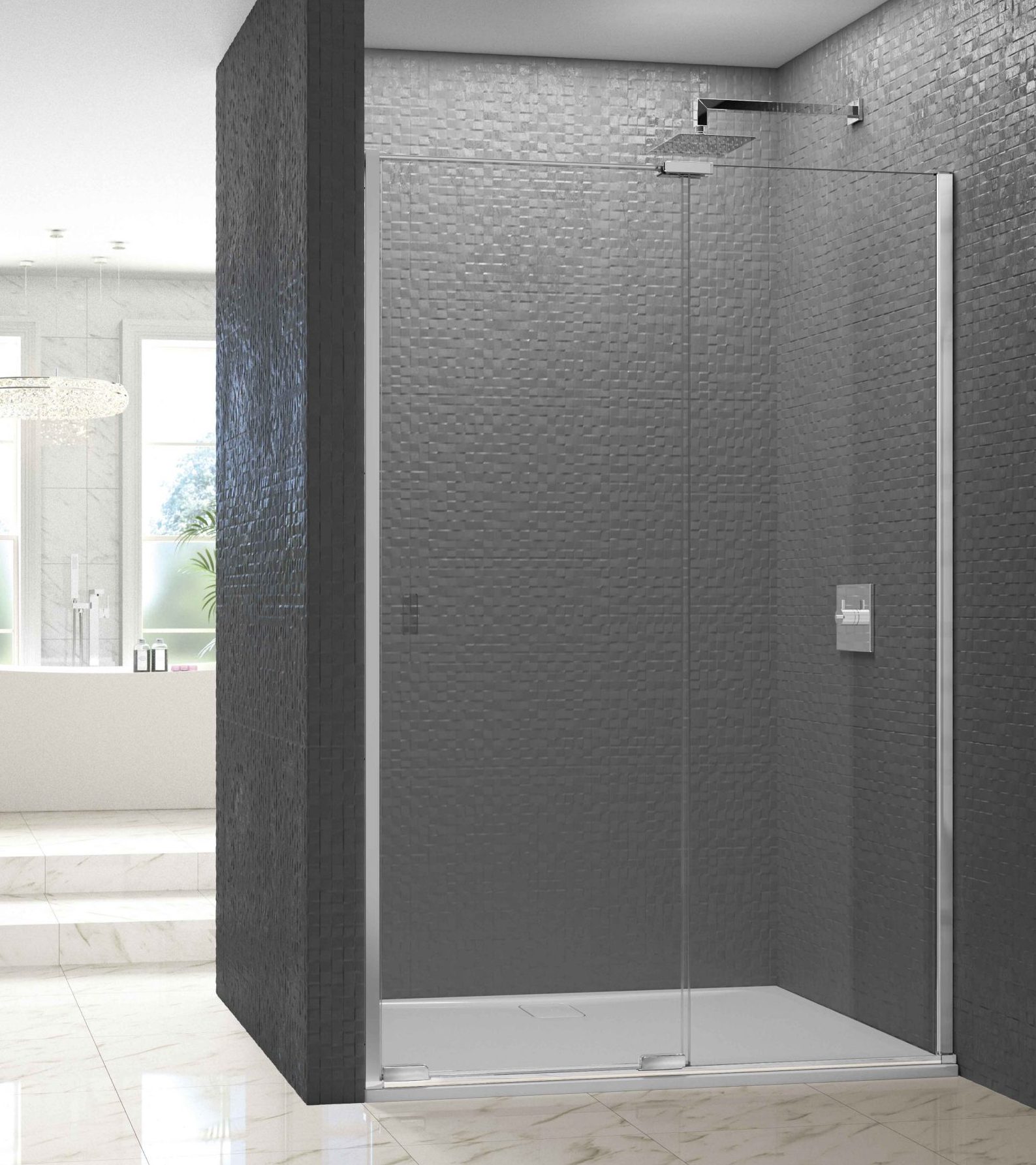 Дверь в нишу ARXFSL90DEG Merlyn Arysto Хромированный  - Вид №1