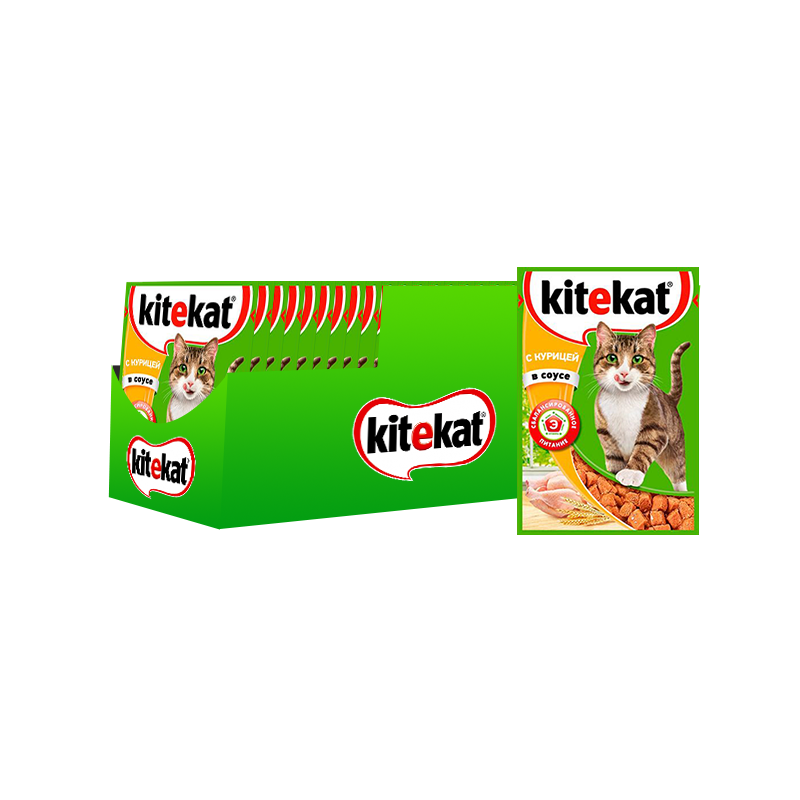 ПР0037573*28 Корм для кошек курица в соусе конс. пауч 85г (упаковка - 28 шт) Kitekat 