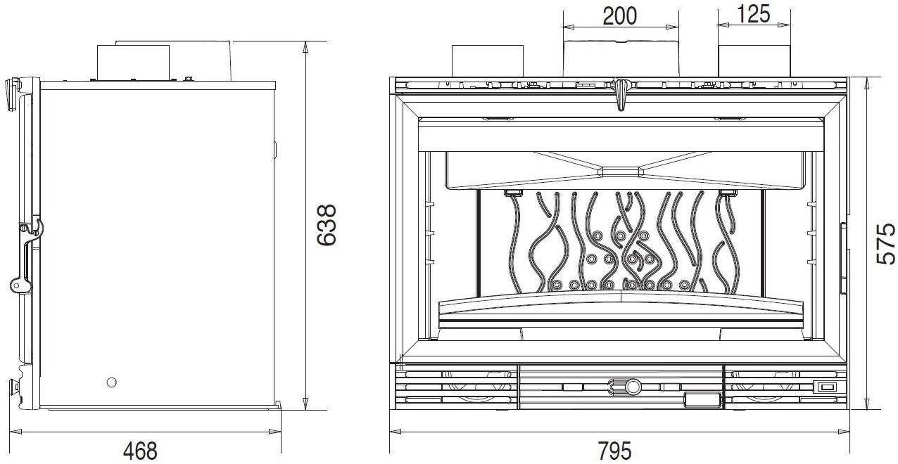 CAMINETTI MONTEGRAPPA Топка для камина на дровах из чугуна Fc sun-id-1488084 - Вид №1