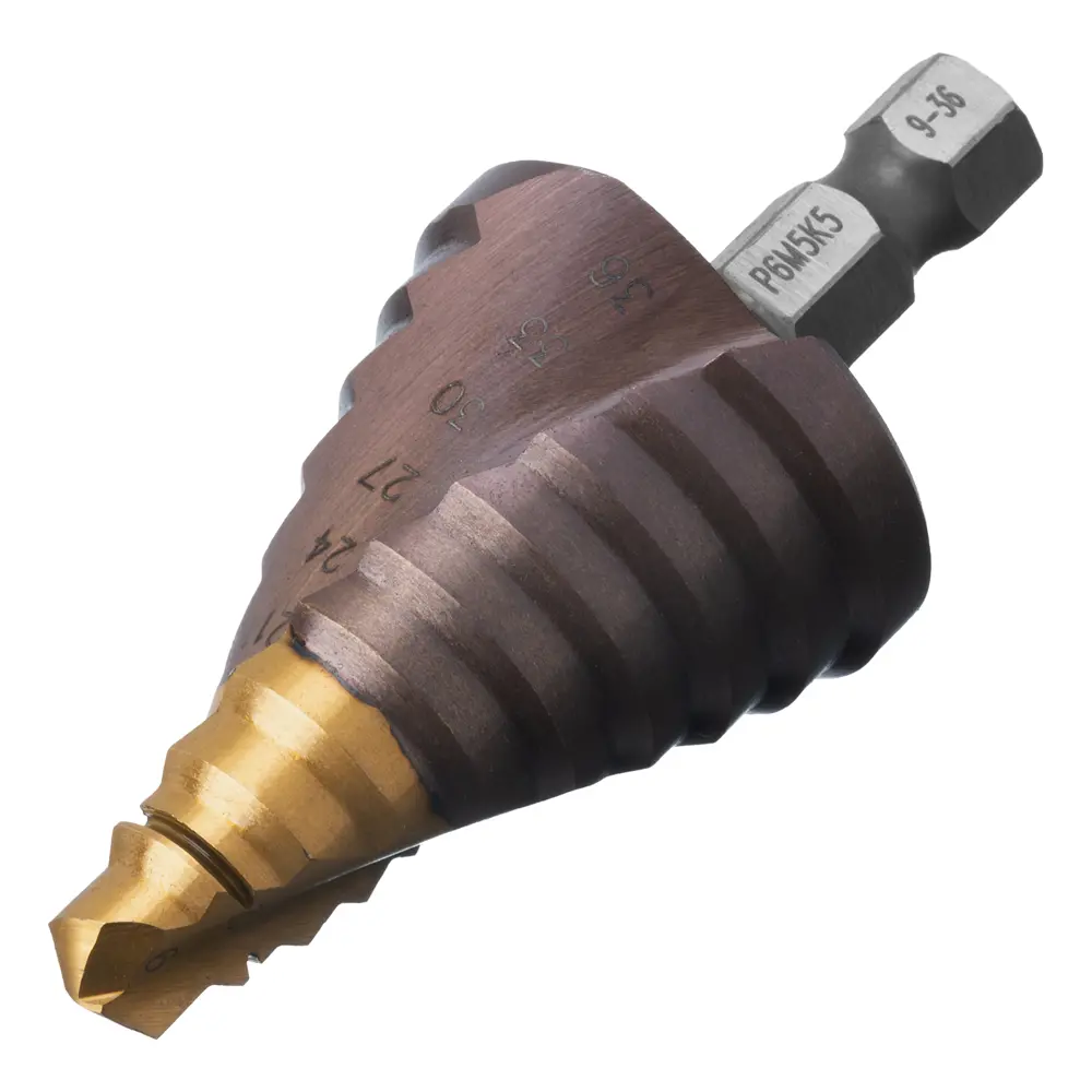 Ступенчатое сверло по металлу Denzel 723615 9-36 мм 89433278 STLM-1574776