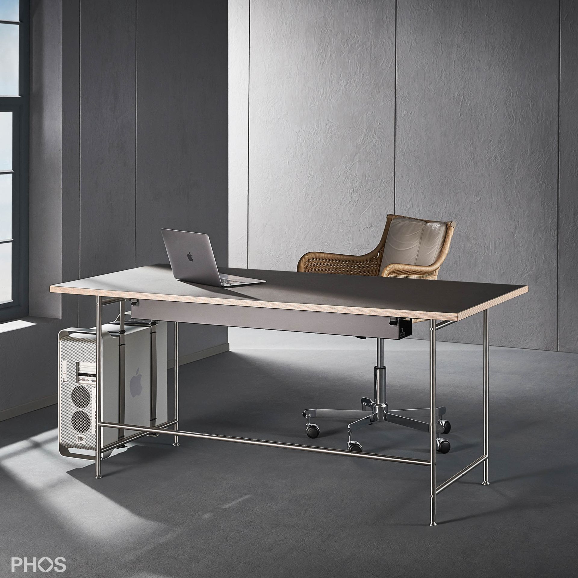 KATI-S1-160x80-L4178 Стол Карлсруэ - письменный стол со столешницей из линолеума - 160 х 80 х 75 см. PHOS 