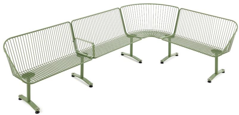 Nola Industrier Модульная скамья из стали с порошковым покрытием со спинкой sun-id-1353708 - Вид №2