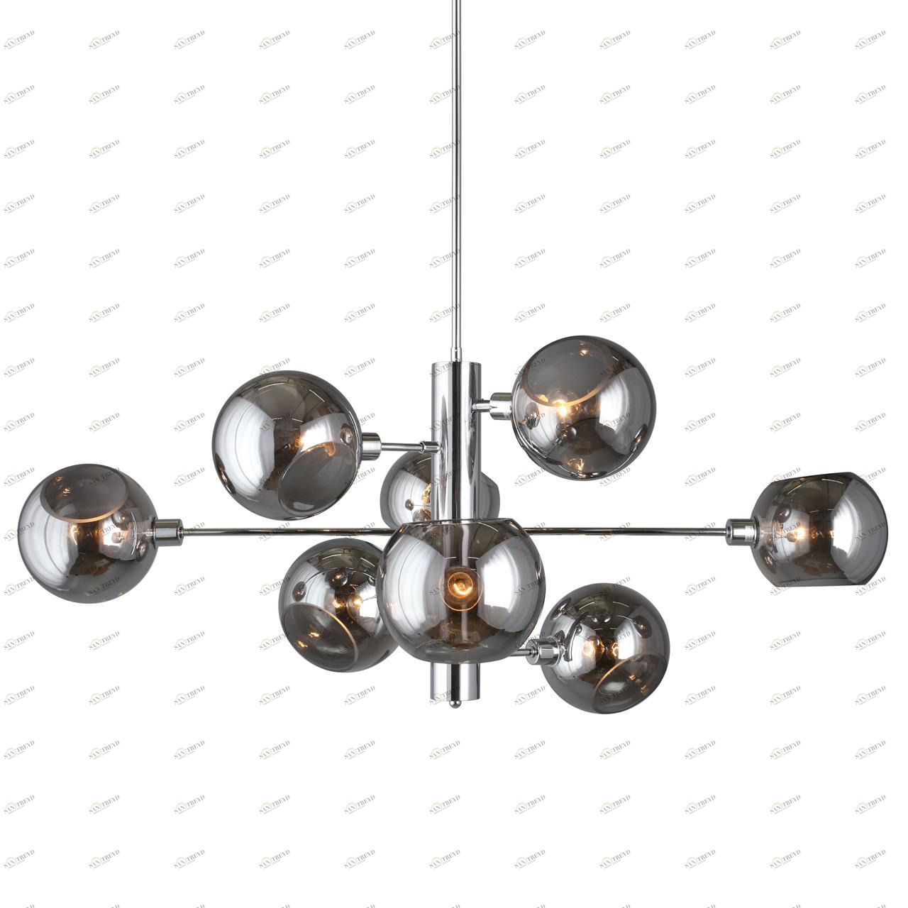 Подвесная люстра Omnilux Rilievo OML-93203-08 OMNILUX ДИЗАЙНЕРСКИЕ, RILIEVO 328704 Прозрачный;серый 