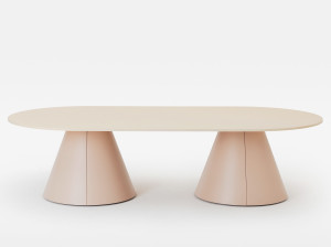 Стол с коническим основанием из стали с порошковым покрытием