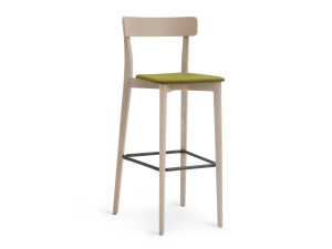 Высокий стул из бука с мягким сиденьем