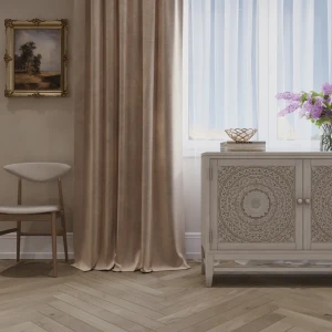Штора на ленте бархат 230x280 см цвет крем 84653082 STLM-2169785