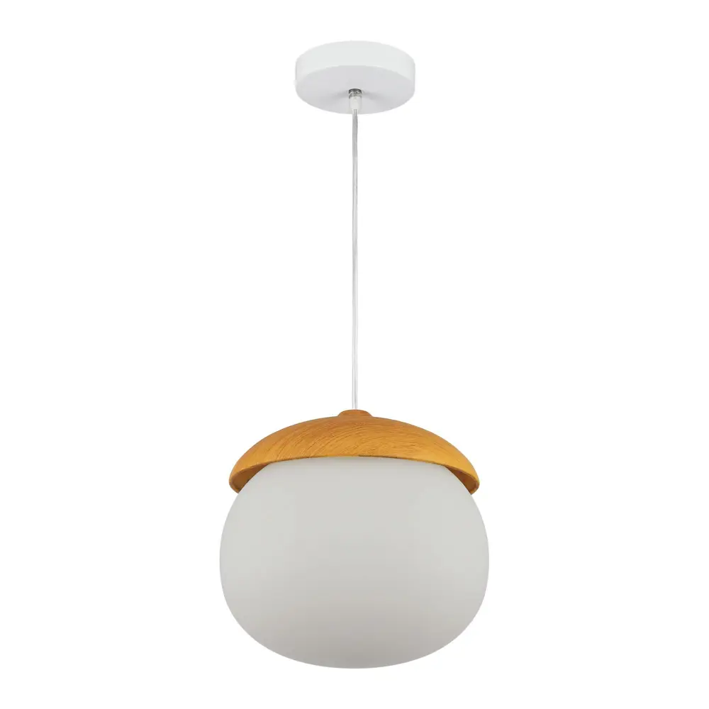 Светильник подвесной Woody PL40WE27-03, 1хЕ27х40 Вт цвет белый/дерево LUMIN ARTE STLM-2103011