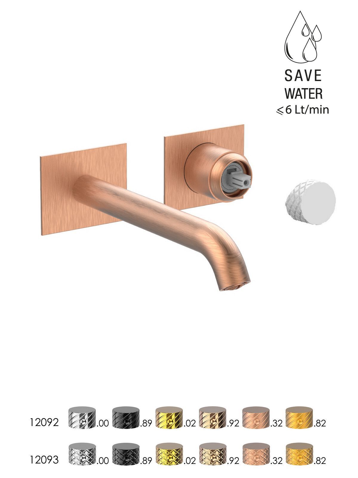 Настенный смеситель для раковины без слива с ограничителем расхода Rubinetterie Frattini Pepe XLS ARCH-00093332 - Вид №39