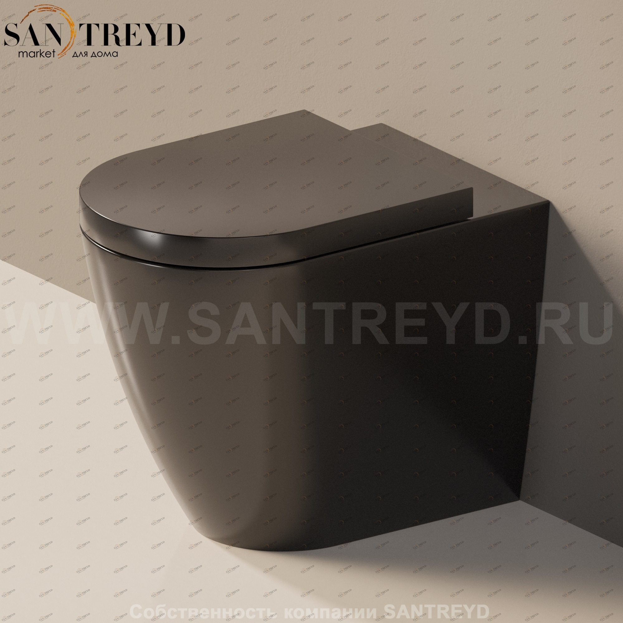 LK117G9017 Приставной унитаз напольный Черный Ceramica Flaminia Link Италия