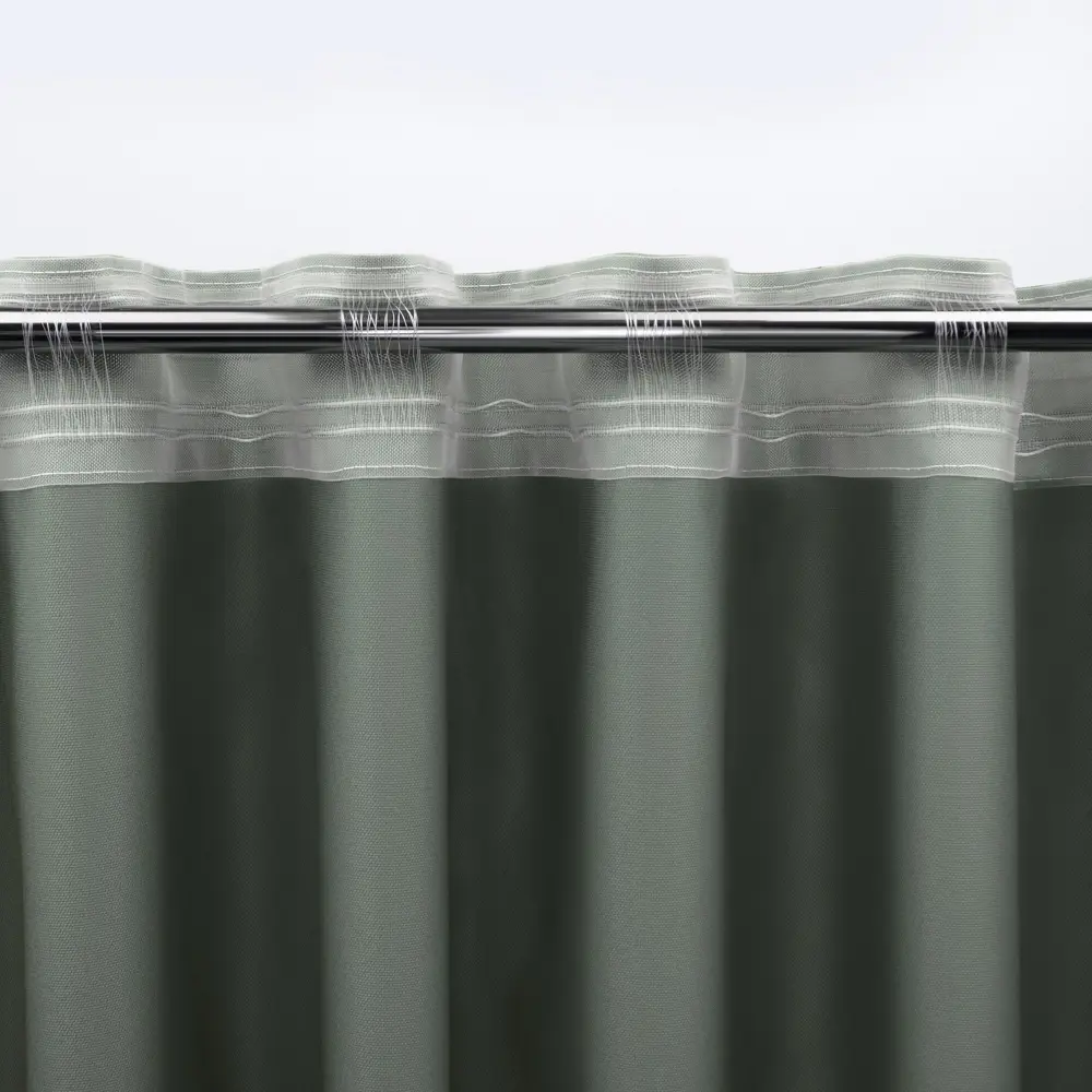 Штора Kreaforta Рим с лентой и скрытыми петлями 200x310 см зеленый 89392373 STLM-1568693 - Вид №3