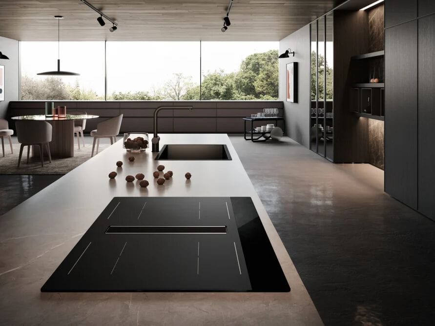 Встраиваемая стеклянная индукционная плита со встроенной вытяжкой FABER GALILEO STRIPES ARCH-00131368