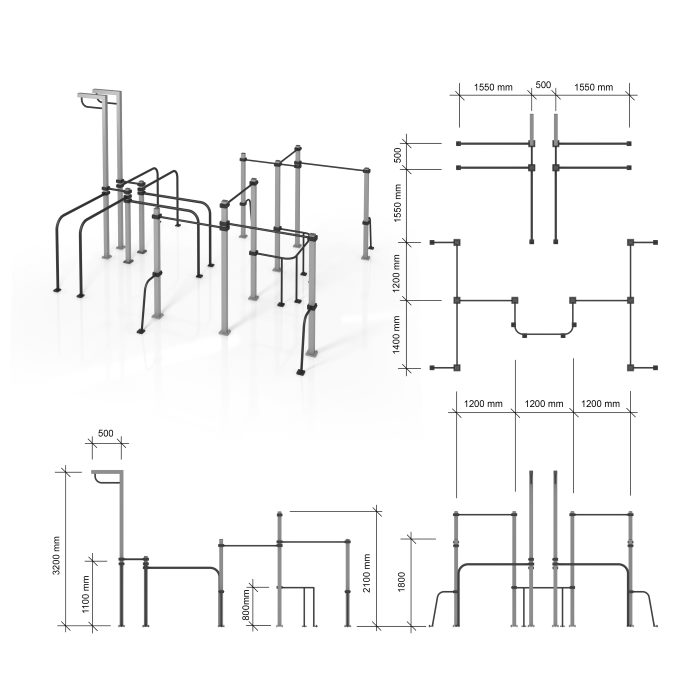 Kettler kett-up каскад турников с рукоходом и канатной вышкой 07 Kettler sun-id-2069143 - Вид №1