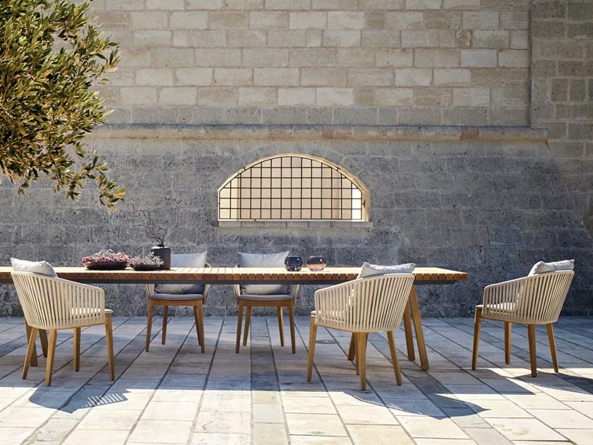 TRIBÙ Садовый стул из тика с подлокотниками Mood 06218 - Вид №4