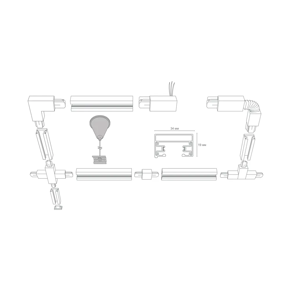 Кронштейн-подвес для трекового шинопровода Wolta WTL-MK3/01W 1.5 м, цвет белый STLM-2170719 - Вид №4