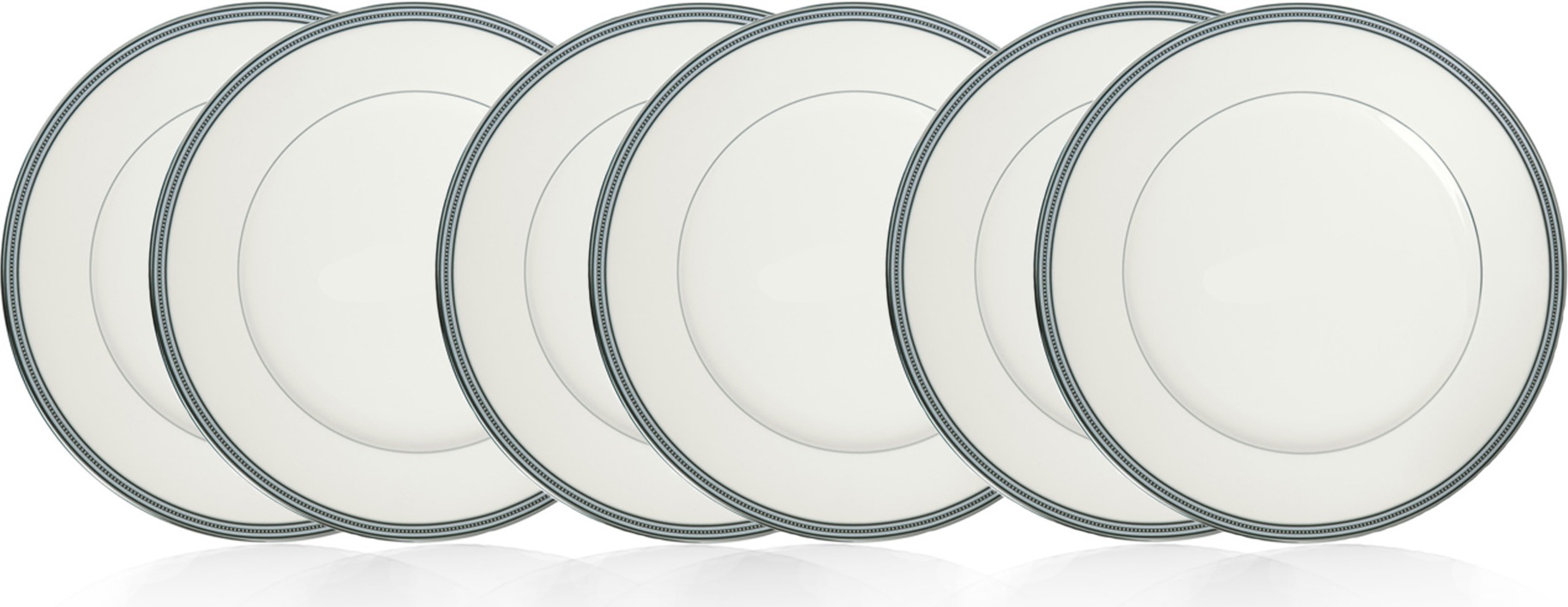 10665470 Noritake Набор из 6 тарелок обеденных Noritake "Богарт платиновый" 28см Фарфор костяной 